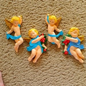 Hand painted  ceramic angels